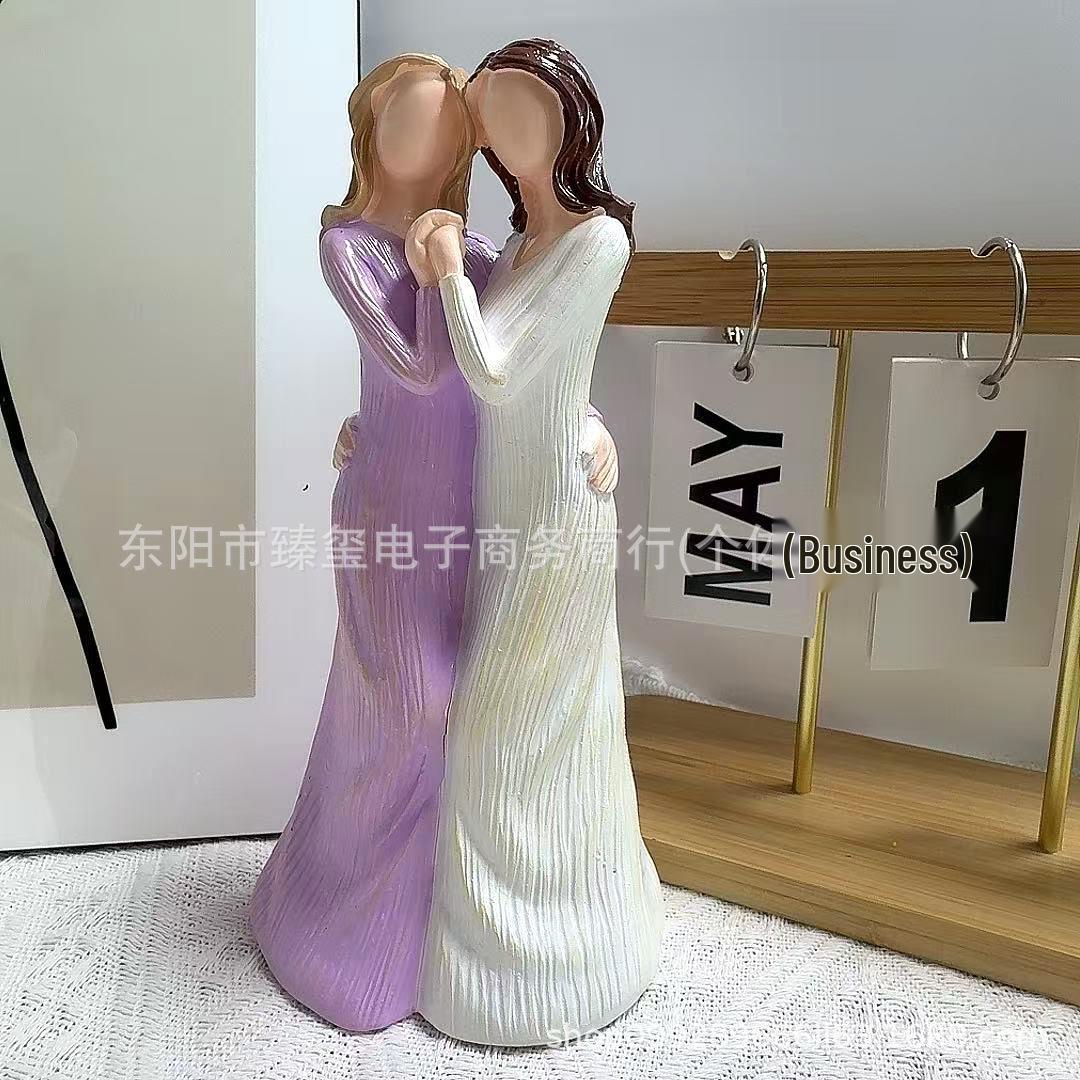 Cross-Border Angel Sisters Figurine: Commemorative Friendship Resin Ornament. Angel A
