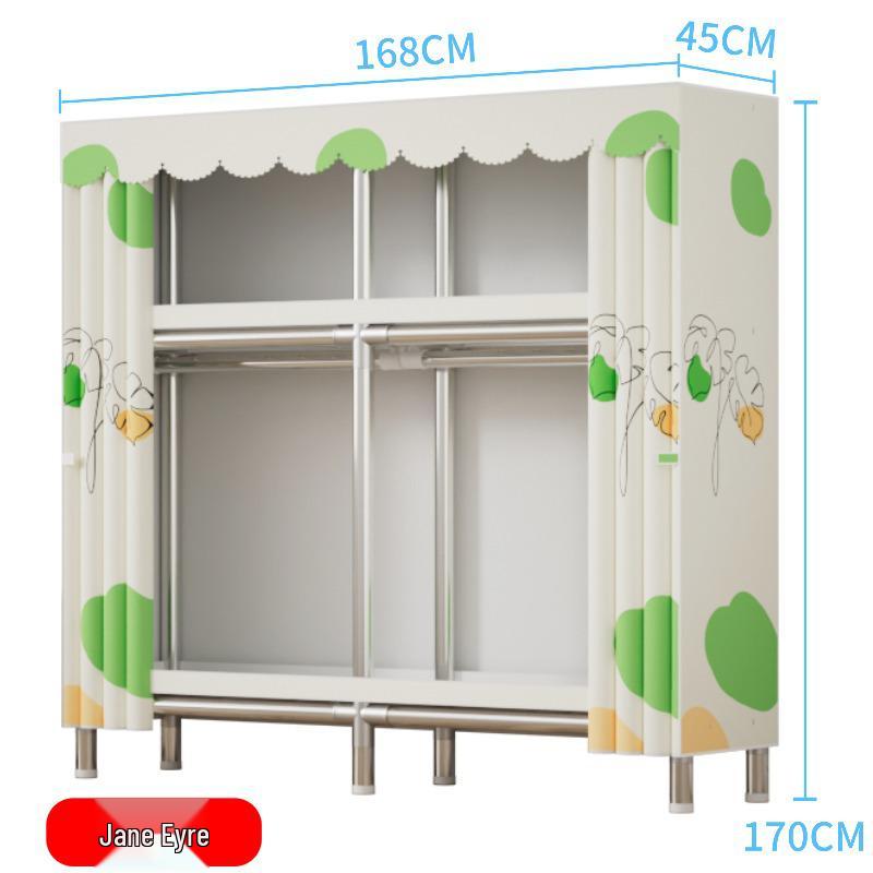 Durable Steel-Framed Wardrobe with Reinforced Fabric for Bedroom Storage, Assembly Required
