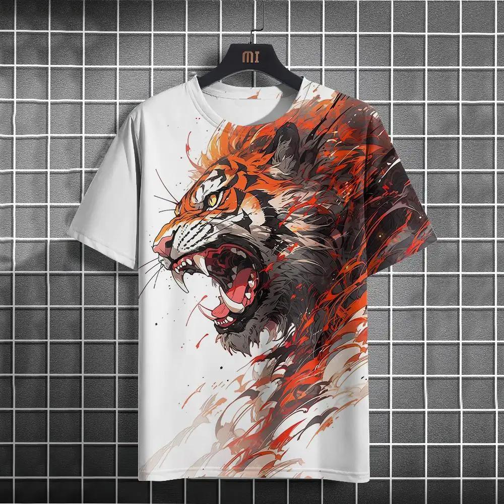 Cartoon Cat Men's T-shirt 3D Printe Men's Summer O-neck Sweatshirt Top Loose Daily Short-sleeved T-shirs