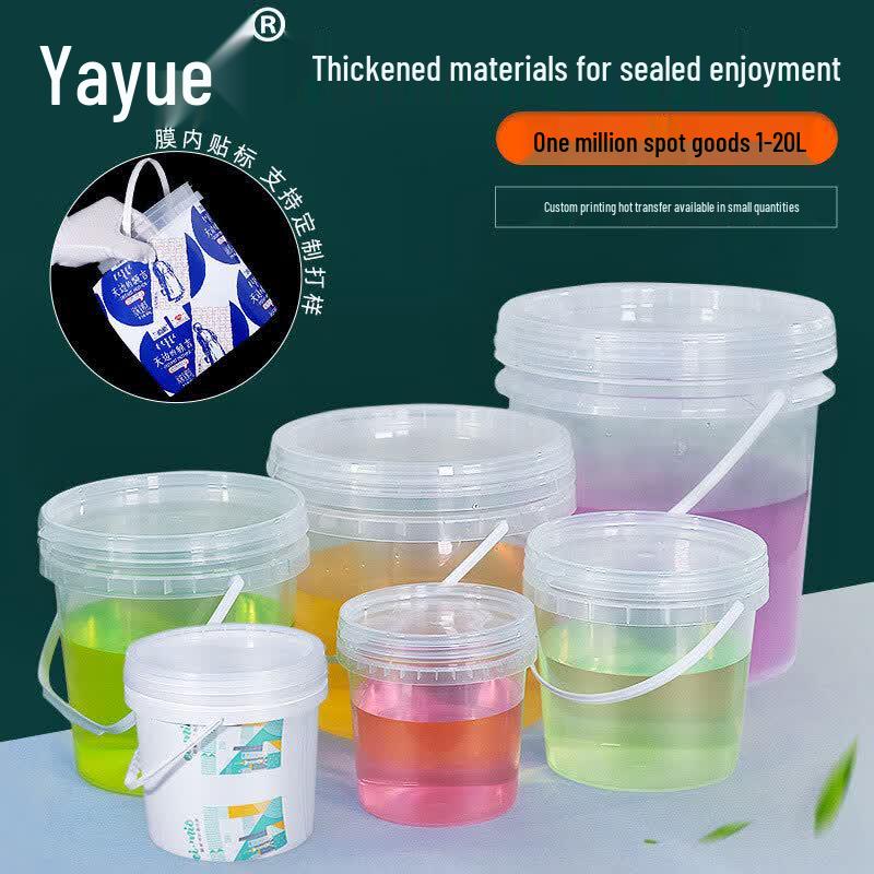 AyaYue Transparent Plastic Storage Bucket with Lid