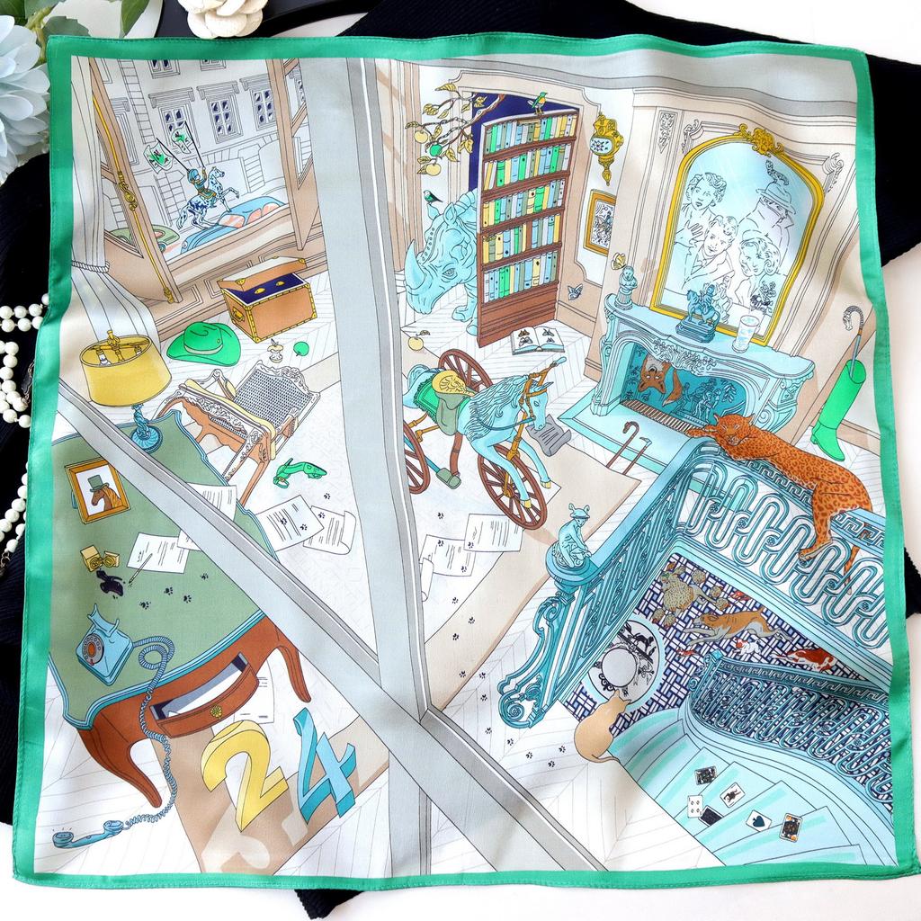 Neuer 100% Naturseide Schal Halstuch Foulard Damen Bandana Schals Frauen Hijab Schal Wickeltuch Quadratisches Kopftuch