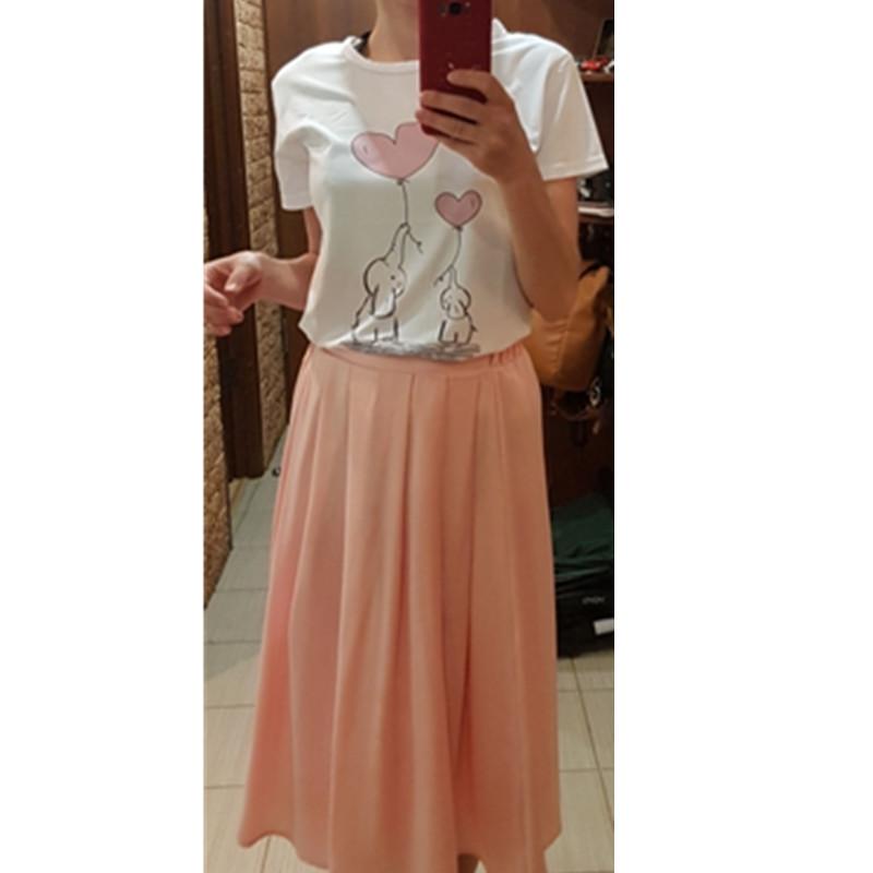 Kawaii Cute Elephant Balloon Print Women T Shirt 2025 Summer Funny Short Sleeve T-Shirt Casual Tops Tshirts