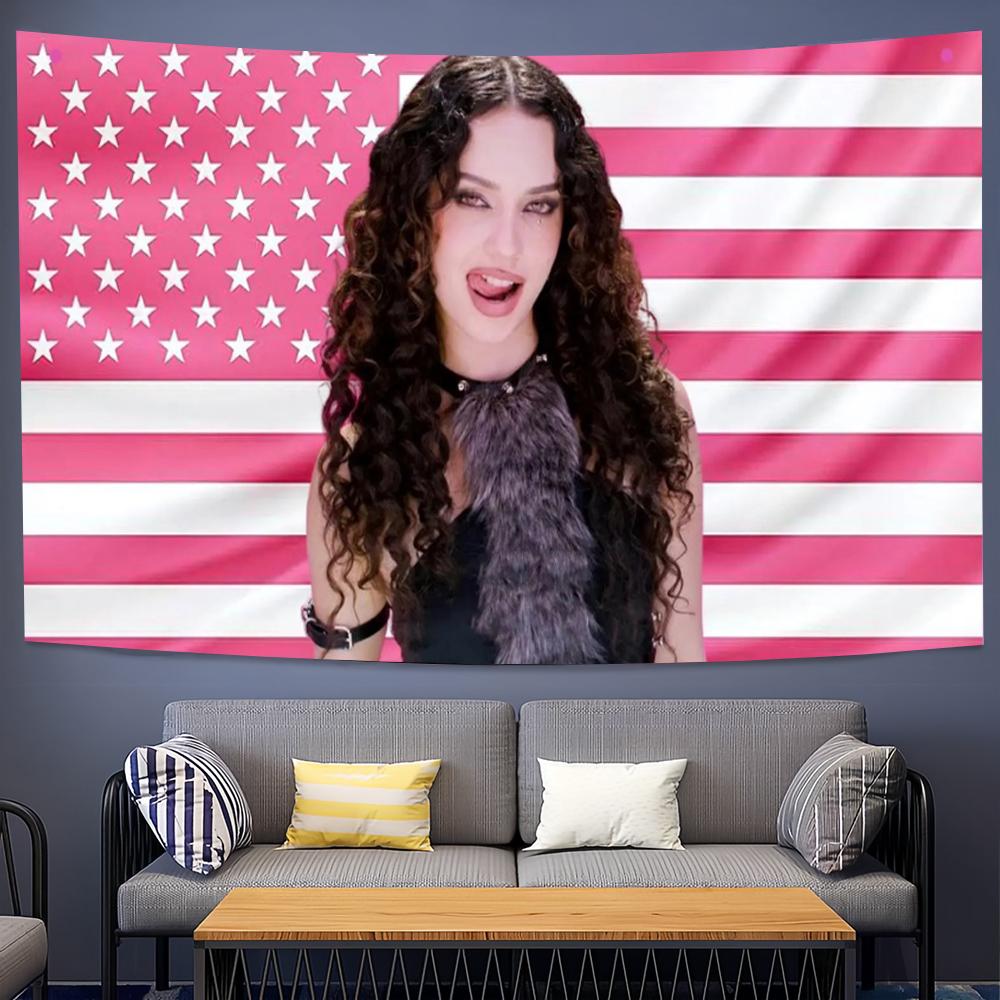 D-Daniela Avanzini Tapestry American Flag Wall Art Kawaii Room Decor Aesthetic Room Decoration Accessories For Fans Party