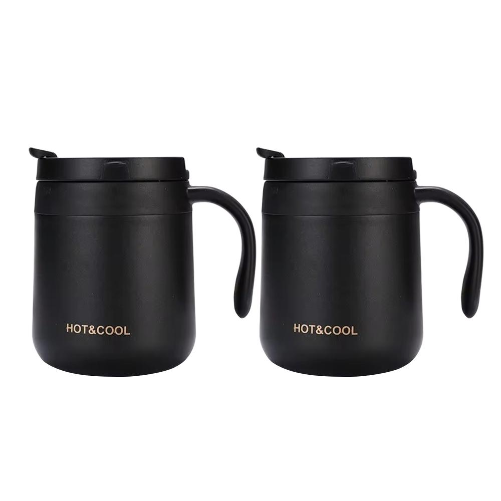 Taza de café aislada de 350/500 ml con asa, taza de acero inoxidable aislada, vaso de café, termo, tazas de té con borde