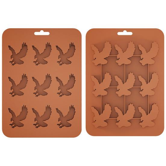 Silicone Eagle Ice Tray 9-Cavity Easy Release Chocolate Biscuit Mold DIY Creative Animal Shape Ice Cube Maker for Kitchen Baking