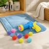 Pet Interactive Playing Supplies Ball Launcher Cat Toy, Plush with Soft Fuzzy Toys for Bored Cats Balls, Fetch Toy Indoor Kittens Exercise