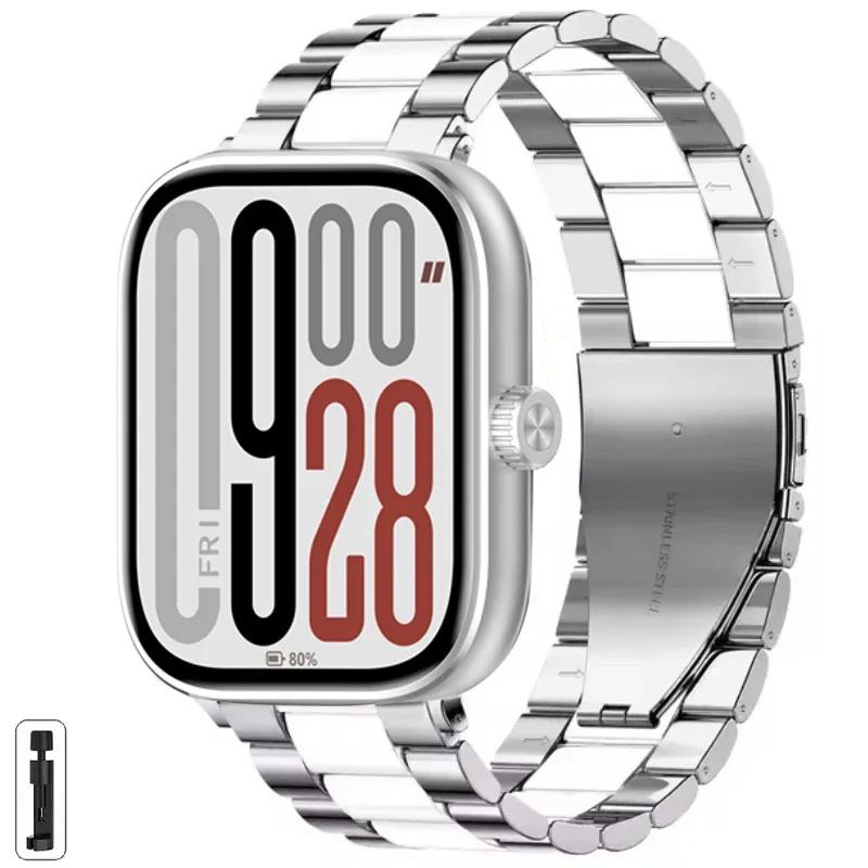 

Металевий Ремінець для Redmi Watch 5/Mi Band 8 Pro Регульований Браслет з Нержавіючої Сталі для Xiaomi Mi Band 9 Pro/Redmi Watch 4 Браслет For Redmi Watch 4 срібні білого кольору