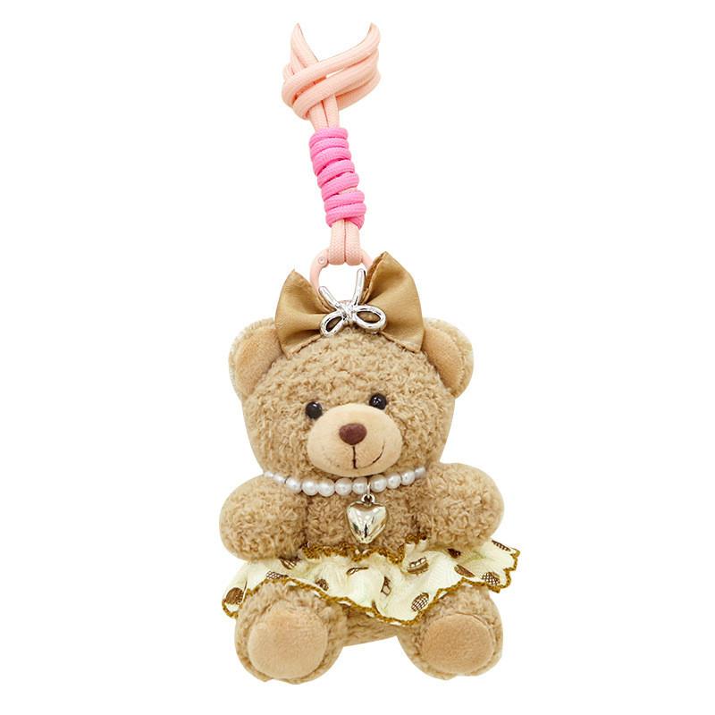 Søt Teddybjørn Dukke Liten Di Plysjleke Nøkkelring Ryggsekk Anheng Dekorasjon Gave