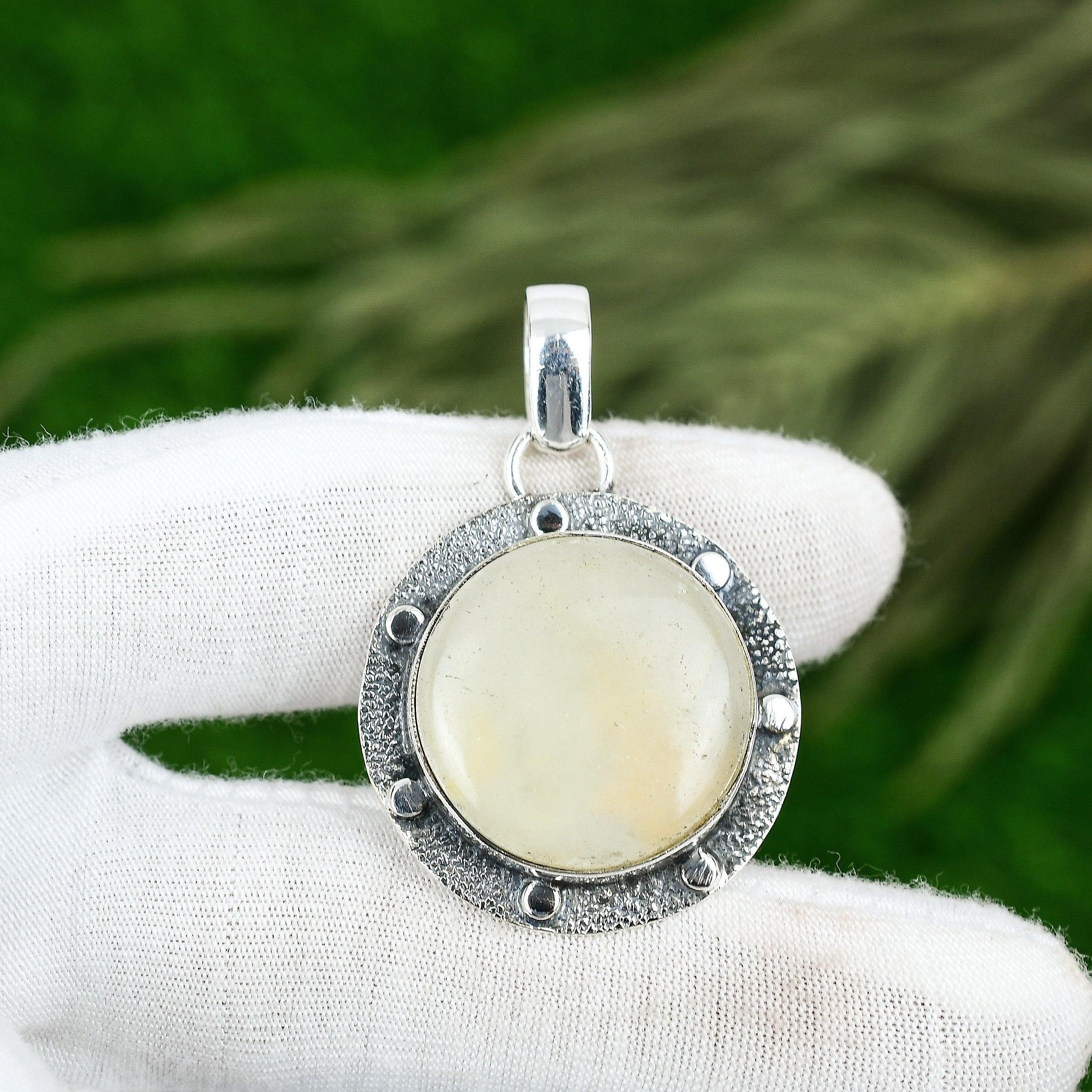 Сделка ко Дню памяти Серебро 925 пробы Плюмовый агат камень безель День рождения жена кулон