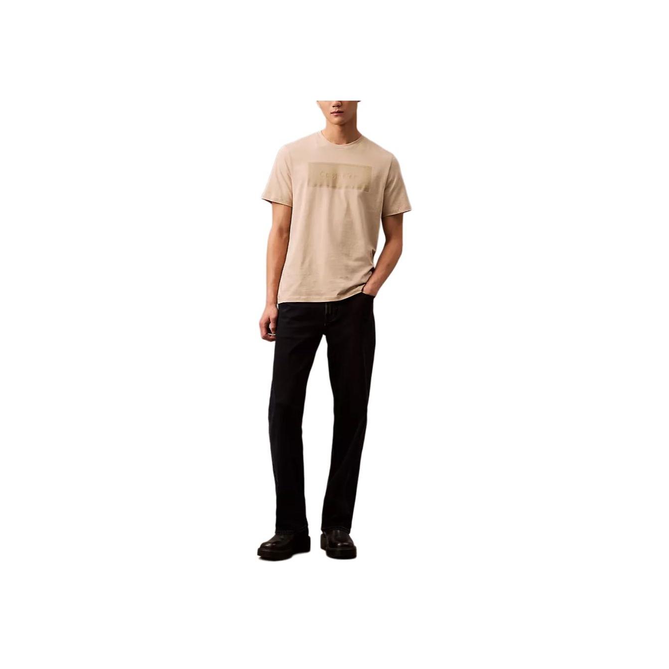 

Calvin Klein Soft Breathable Daily Crew Neck Short Sleeve T-Shirt Men tops Khaki 40EC812-230 XL