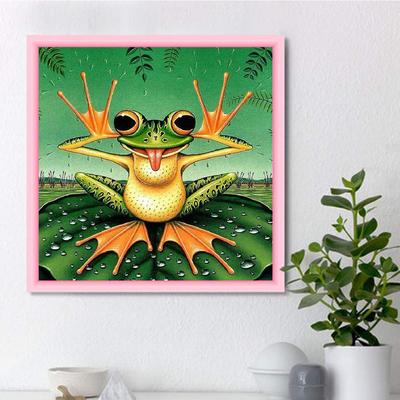 5D Diy diamentowe malowanie śmieszne żaba drzewna diamentowe hafty pełne ułożenie Anime zestawy do szycia krzyżowego wystrój domu ręcznie robiony prezent