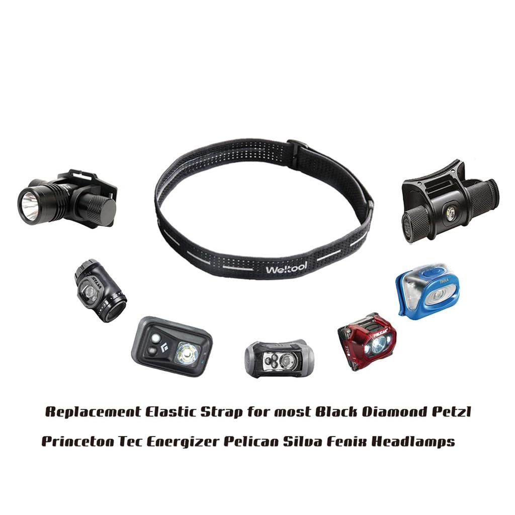 Weltool HB2 Headlamp Strap Replacement Elastic Headband for Most Black
