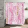 Luxury Marble Pink And Gold Shower Curtain Waterproof Bath Decor With Golden Sparkle Print For Bathroom Decoration Fuchsia Col