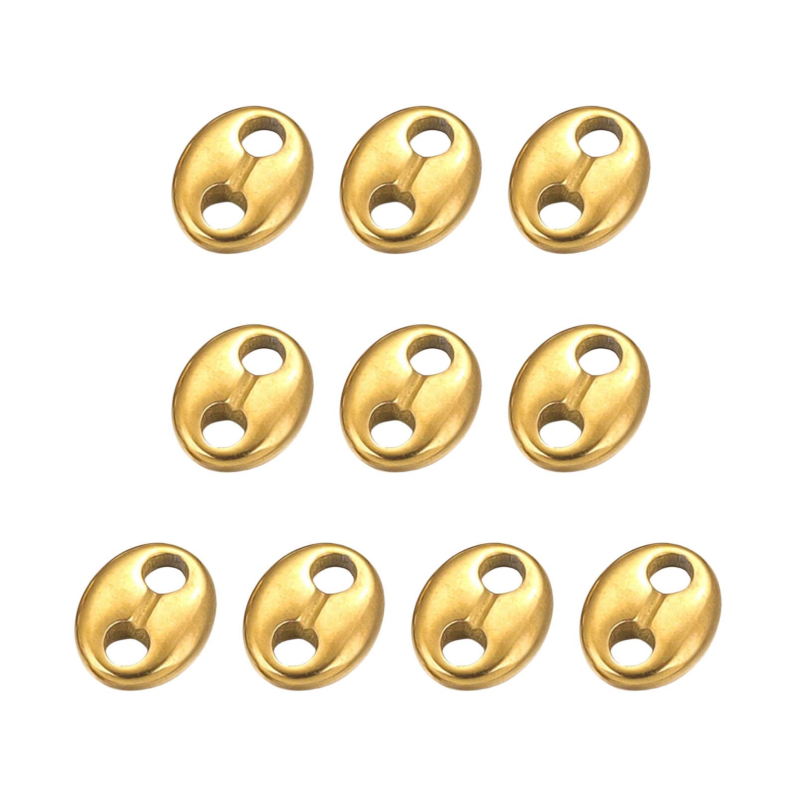 

10pcs Stainless Steel Oval Bead Connectors Double Hole Connector Jewelry Component Necklace Bracelet Accessories S золотий