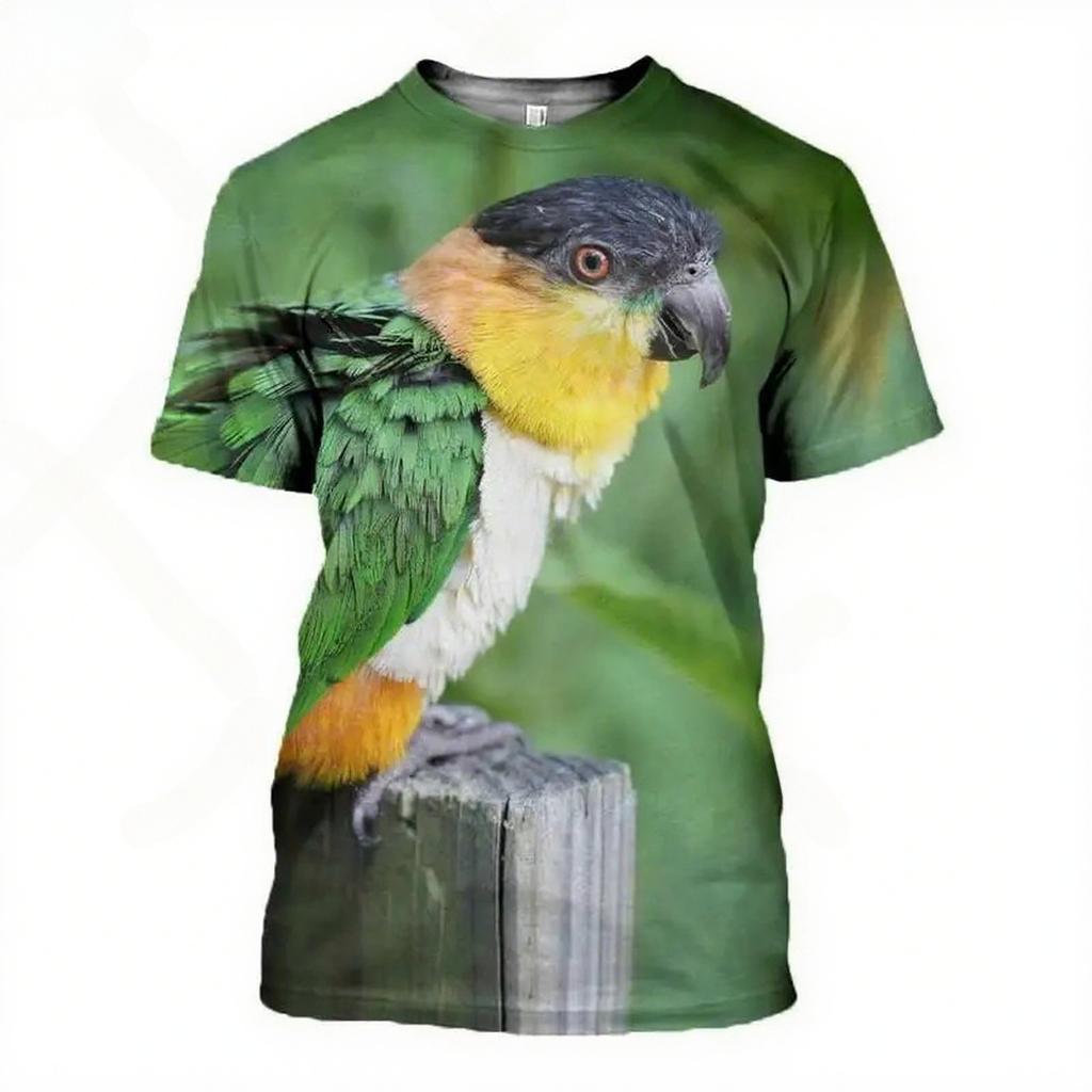 Parrot Figure 3D Printed T-shirts Summer Fashion Cool Short Sleeved Harajuku Style Street Casual Men's and Women's Unisex T-shirts