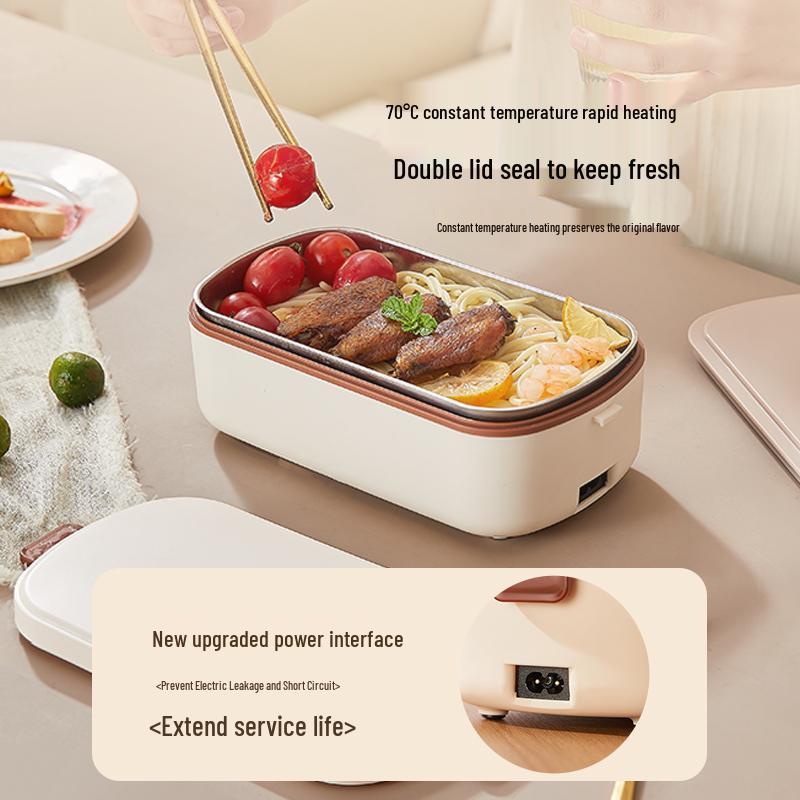 Electric Heated Insulated Lunch Box for Office Workers – Steams Hot Rice and Dishes, Plug-in.