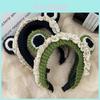 Cute Cartoon Big Eyes Frog Headband Women Knitted Hairband Hair Clip Non-slip Sweet Headwear