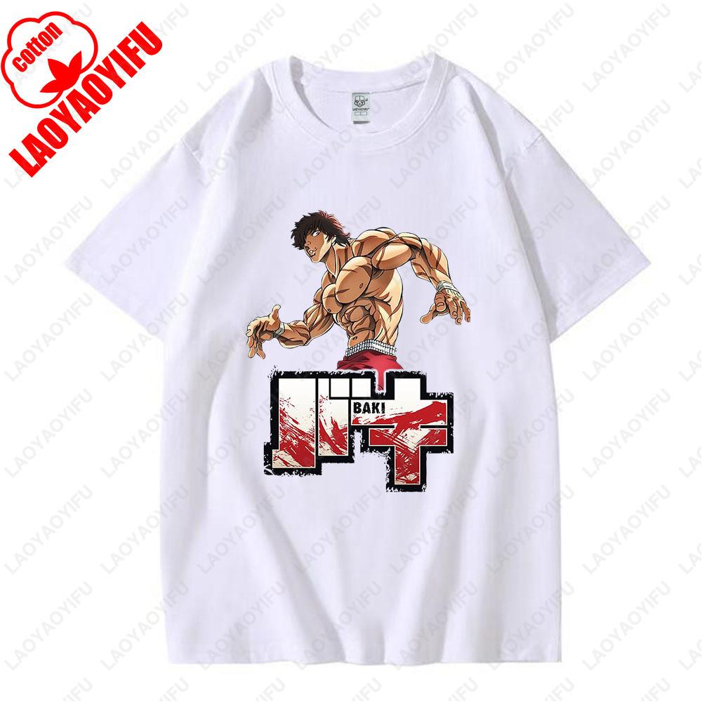 Japanese Fighting Anime Twodimensiona T Shirt Hanma Baki Manga Graphic T Shirts Men Women High Quality Cotton Shortsleev