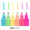 Block Highlighter Marker Pens Fun Stationery Set Buildable C-JETANK - - 6-Color (Blue/Purple/Pink/Orange/Yellow/Green) Block-Style Highlighters!