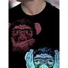 Men's Three Wise Monkeys 3D Printed T-Shirt Casual Short Sleeve Crewneck Top Spooky Skull Chimpanzee Graphic Tee Hip Hop Streetwear Summer Clothes