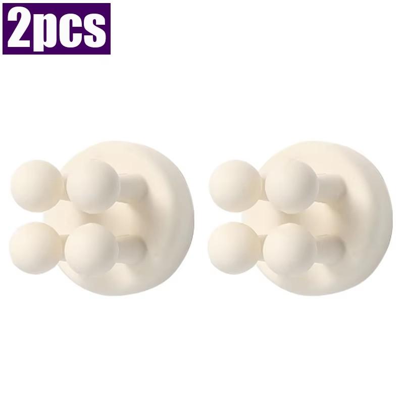 2pcs Silicone Toothbrush Holder Shaver Rack Hook Waterproof Self Adhesive Wall Single Hook for Hanging Key Utility Plug Holder