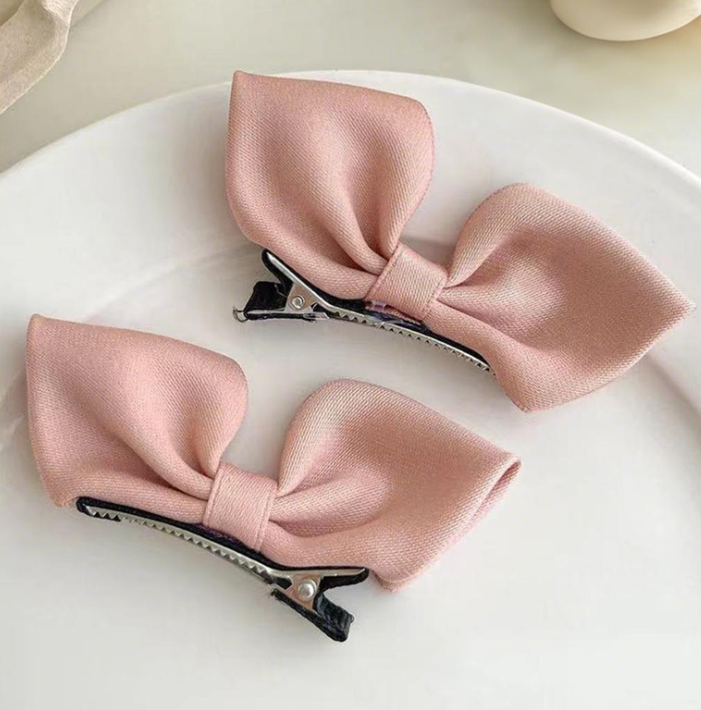 2pcs 3D Fabric Bowknot Hair Clips for Toddler Girls Princess Core Ruffled Side Clamps Non-Toxic Cute Kids Hair Accessories