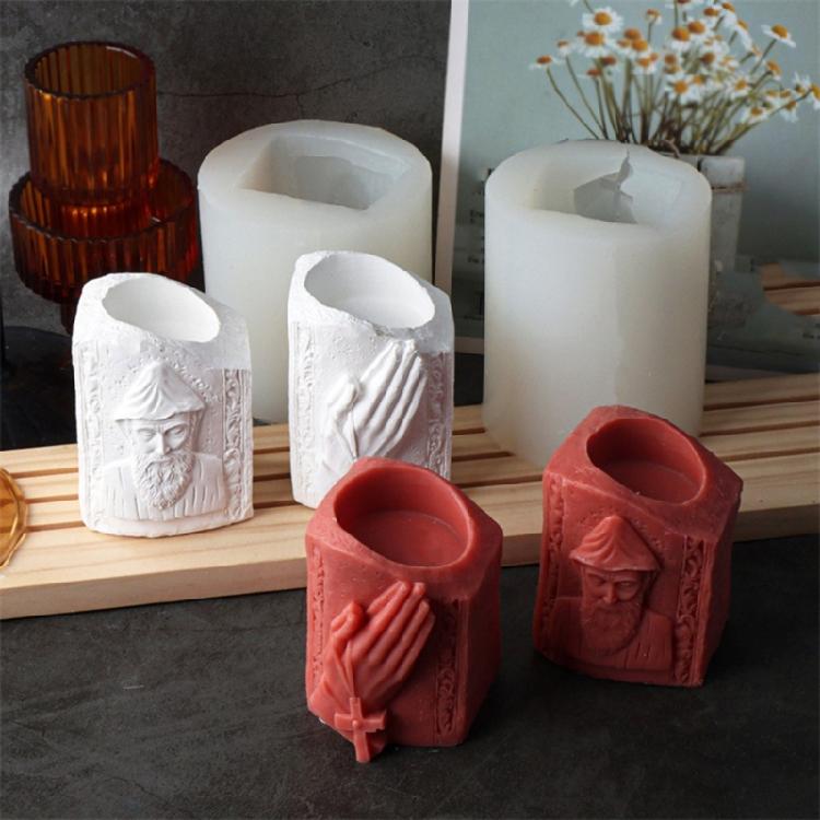 Accessoire Créatif et Robuste en Silicone pour Moules à Main, Croisillons Embossés, Porte-bougie pour Tente de Camping et Figurines en Plâtre