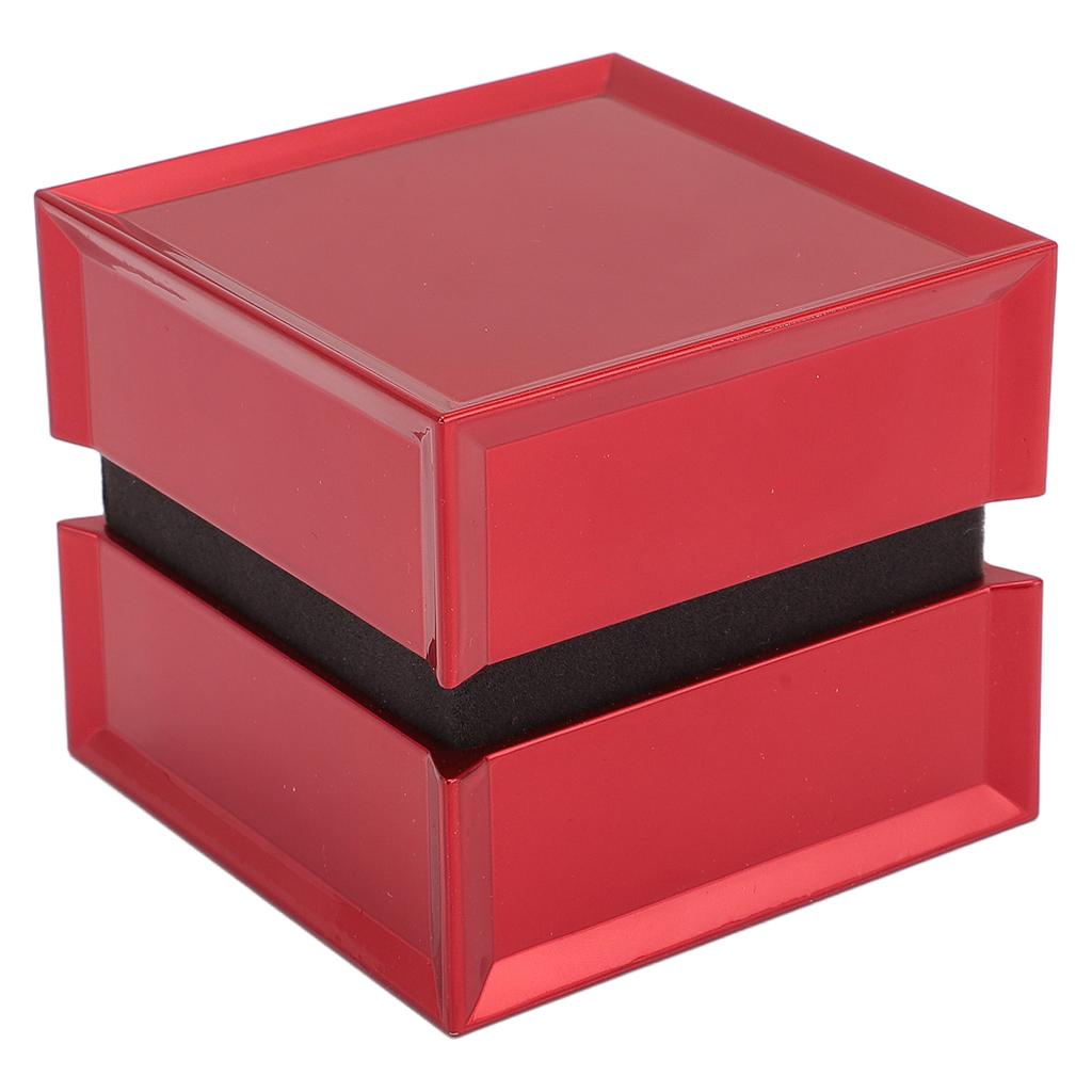 Smycke Ring Presentförpackning Flockad Insida Lyx Rektangulär Glansig Yta Ringask för Förlovning