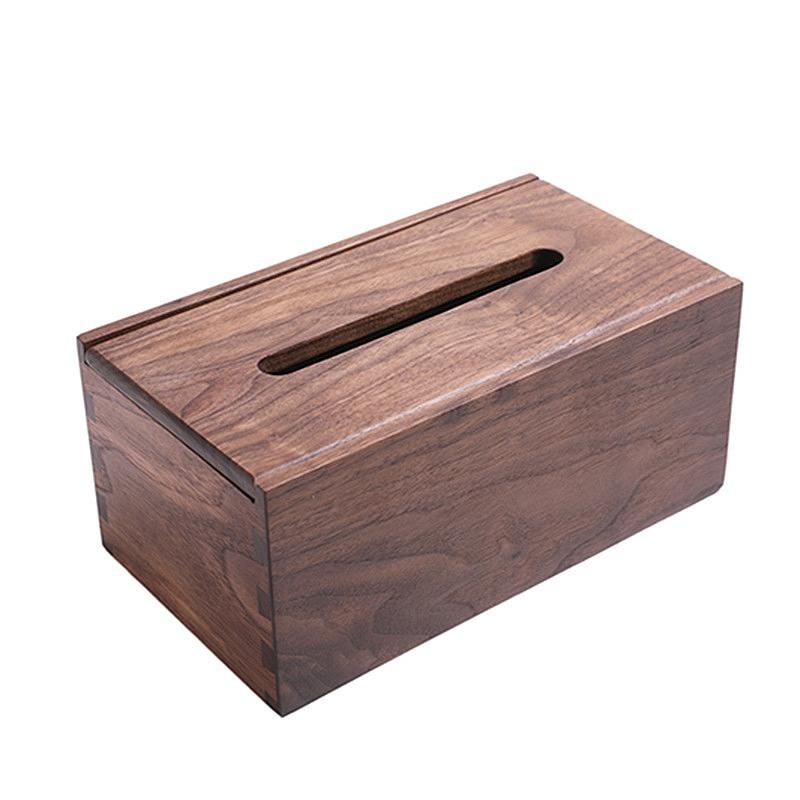 Black Walnut Tissue Box Solid Wood Napkin Holder Simple Storage for Living Room