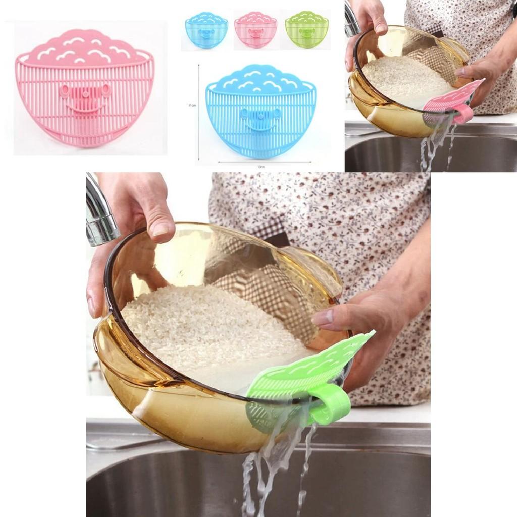 Plastic Smile Face Kitchen Food Filter With Clamp For Fruits And Vegetables Cleaning