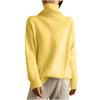 Women's Solid Color High Neck Knitted Top, Casual Commuting Loose Sweater