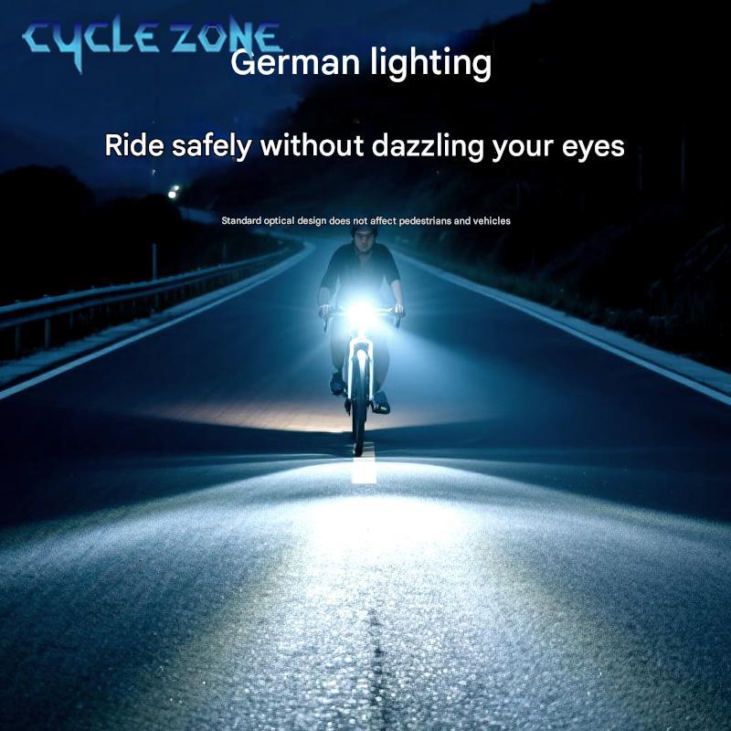 Solar Bicycle Light Bike Front Lamp TYPE-C Rechargeable Cycling Flashlight 3 Lighting Modes Bicycle Headlight for Night Riding