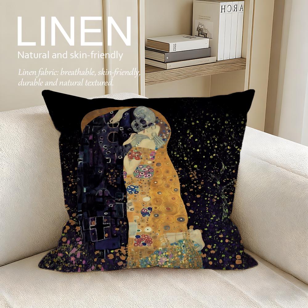 Artist Gustav Klimt Cushion Cover Pillowcase Set Pcs X X Breathable Washable Sofa Cushion Cover