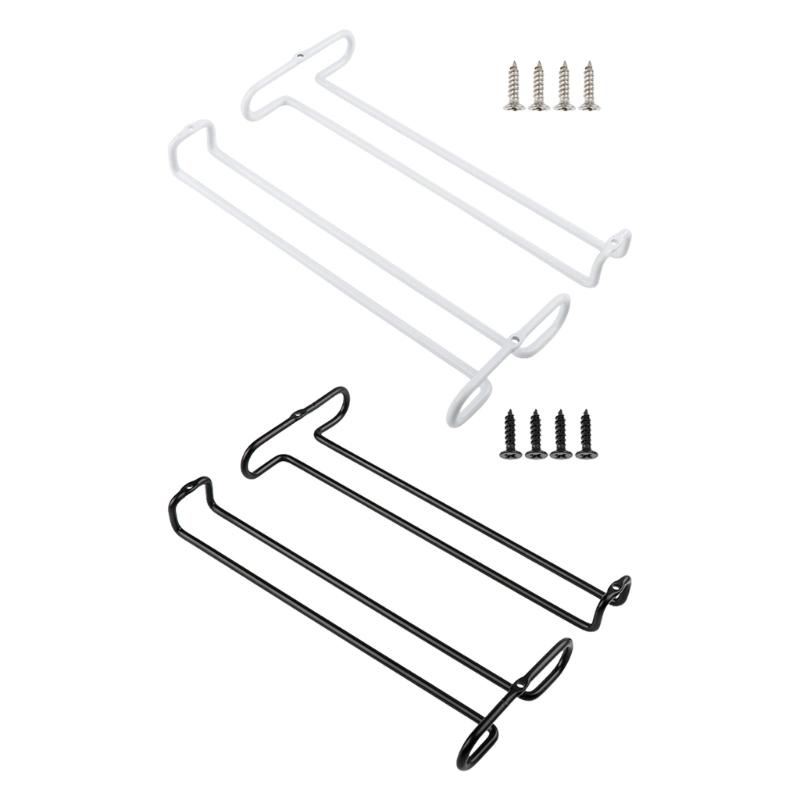 Modern Metal Wall Mounted Wine Glass Rack Space Saving Hanging Storage Under Cabinet Simple Installs For Kitchen Decors