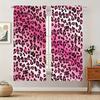 2PCS pink leopard print curtains with pole bag design   protecting privacy and suitable for various decorative scenes