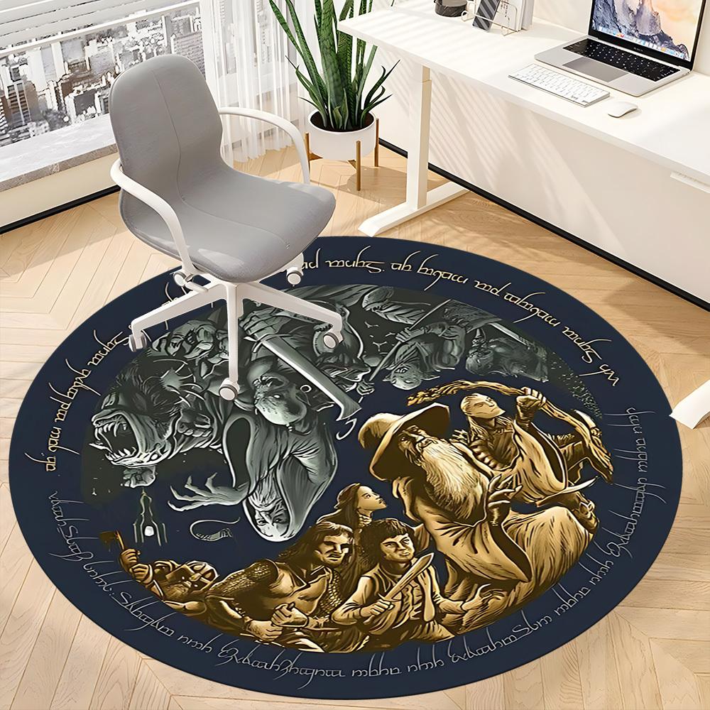 1pc The Lord of the Rings Office Round Area Rug, Under Office Chairs Bedroom Living Room Home Decor a1022182