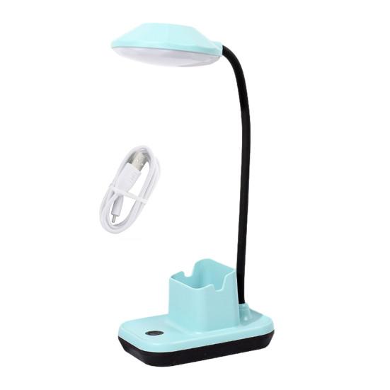 Table Lamp LED No Blue Light Flicker Free Flexible 360 Degree Adjustable Neck USB Charging Desk Light with Mobile Phone Holder