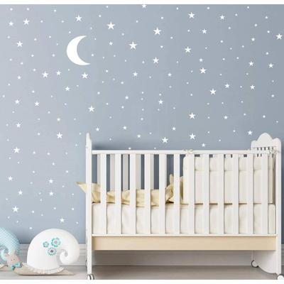 Star Moon Combination Wall Sticker For Kids Baby Rooms Bedroom Background Home Decoration Wallpaper DIY Decals Nursery Stickers