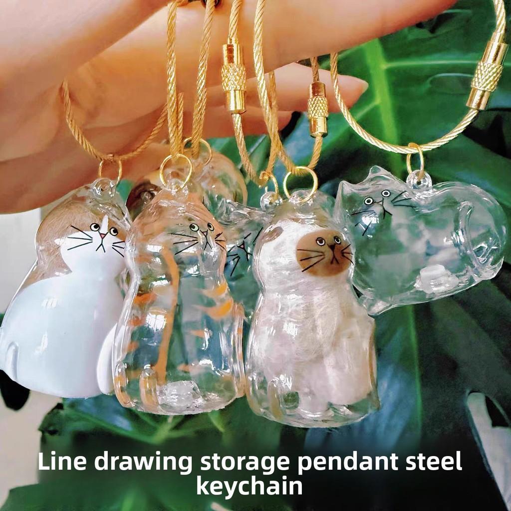 Cat Hair Storage Capsule Keychain With Acrylic Material For Collectors Gift And Party Decor