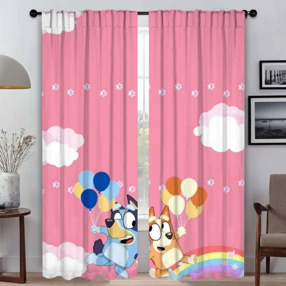 

B-BlueyS Шторы Шторы для детской комнаты Шторы для спальни Жалюзи Шторы для окон Перегородки Шторы Украшения на Хэллоуин Гостиная Кухня W132xH213cmx2pcs-CL