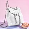 Women's Fashiable Simple Chain Backpack Small and Cvenient Backpack Versatile Commuter Handbag