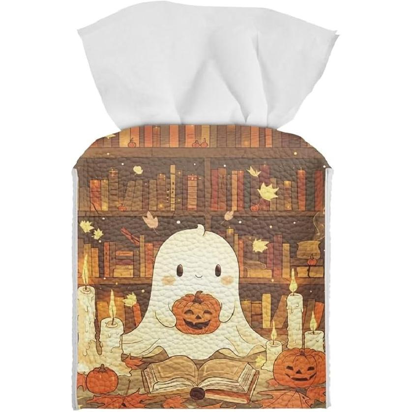 Pumpkin Tissue Box Holder, Home Decor Tissue Napkin Box Covers Farmhouse Decor Holder Paper Organizer for Table,Dresser,Countertop Fall Thanksgiving