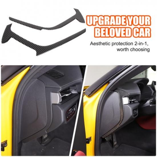 For Toyota Supra A90 19-24 Carbon Fiber Interior Door Anti-collision Cover Trim