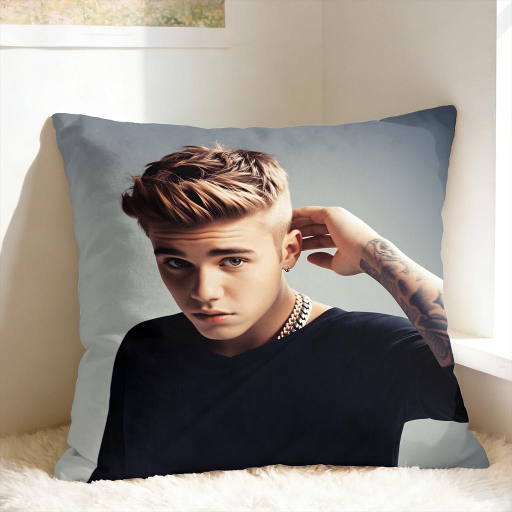 J-Justins B-Bieber Pillow Case Soft Pillow Cover Kawaii Cushion Cover For Chair Sofa Home Decor