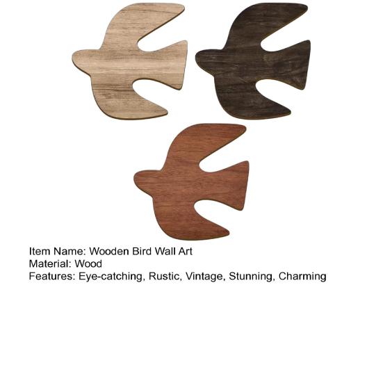 3 Pcs Wood Birds Beach Wall Decor Rustic Vintage Wooden Wall Art Flying Birds Wall Sculpture for Home Bathroom Bedroom Decor