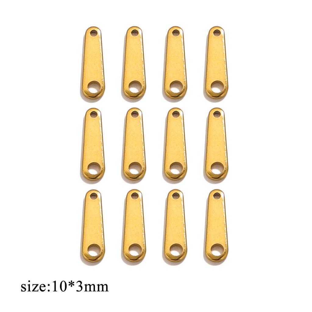100pcs Stainless Steel Tail Chain Tag Real Gold Electroplated Small Pendant Accessories for Jewelry Making DIY Charms