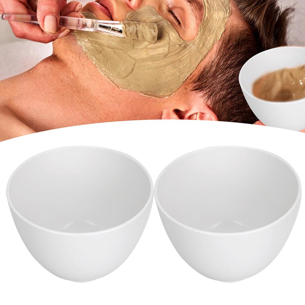 2 Stück Maskenmischschüssel Weiche Faltbare DIY Schlammmaskenschüsseln für Zuhause Schönheitssalon Weiß