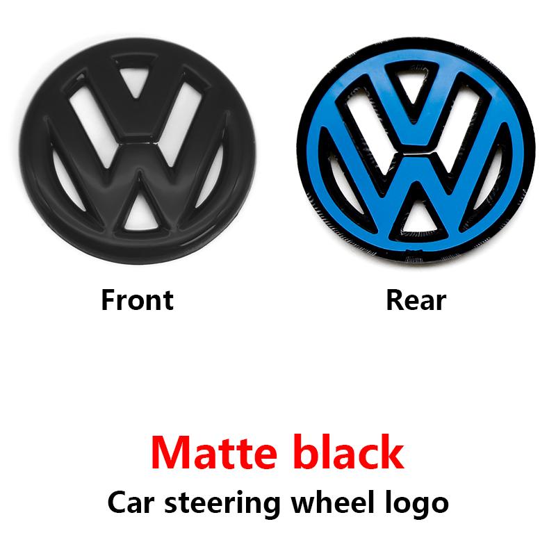 hijk1 ABS Carbon Fiber Pattern Car Logo Steering Wheel Decoration Sticker Accessories For VW R Gti Line Passat Golf 5 6 Polo Scirocco
