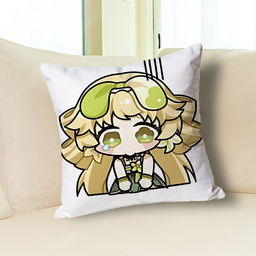 W-Wuthering Waves Verina Anime Celebrity Merchandise All-Match Printed Pillow Case Sofa Car Office Room Decoration Protector