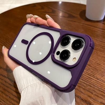 Luxury Wireless Charge Magsafe Phone Case For iPhone 15 14 Plus 13 12 11 16 Pro Max Transparent Strong Magnetic Bumper Covers